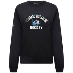 NHL Black Colorado Avalanche Levelwear Women's Yvette Limelight Big Letter Sweatshirt