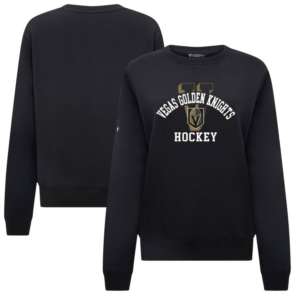 NHL Black Vegas Golden Knights Levelwear Women's Yvette Limelight Big Letter Sweatshirt