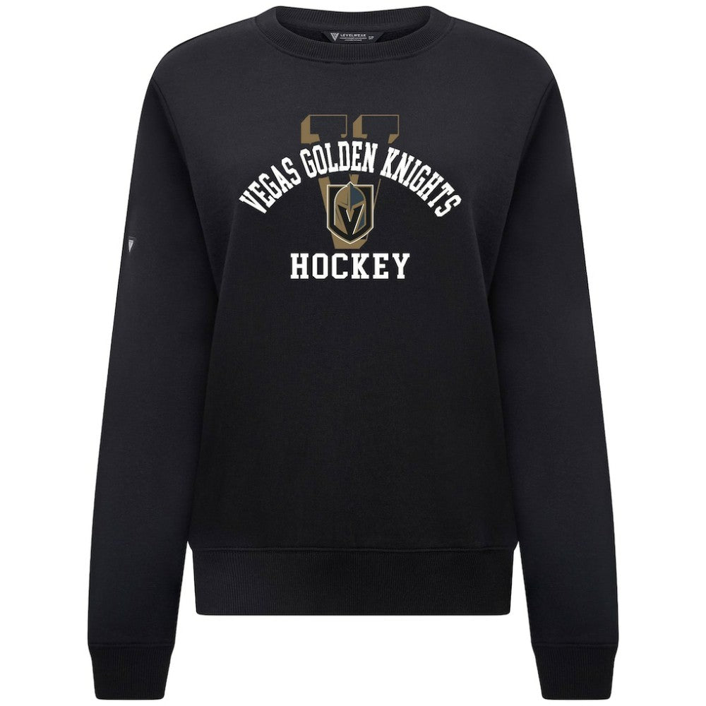NHL Black Vegas Golden Knights Levelwear Women's Yvette Limelight Big Letter Sweatshirt