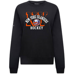 NHL Black New York Islanders Levelwear Women's Yvette Limelight Big Letter Sweatshirt