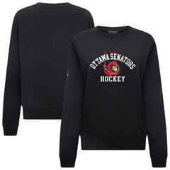 NHL Black Ottawa Senators Levelwear Women's Yvette Limelight Big Letter Sweatshirt