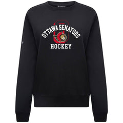 NHL Black Ottawa Senators Levelwear Women's Yvette Limelight Big Letter Sweatshirt