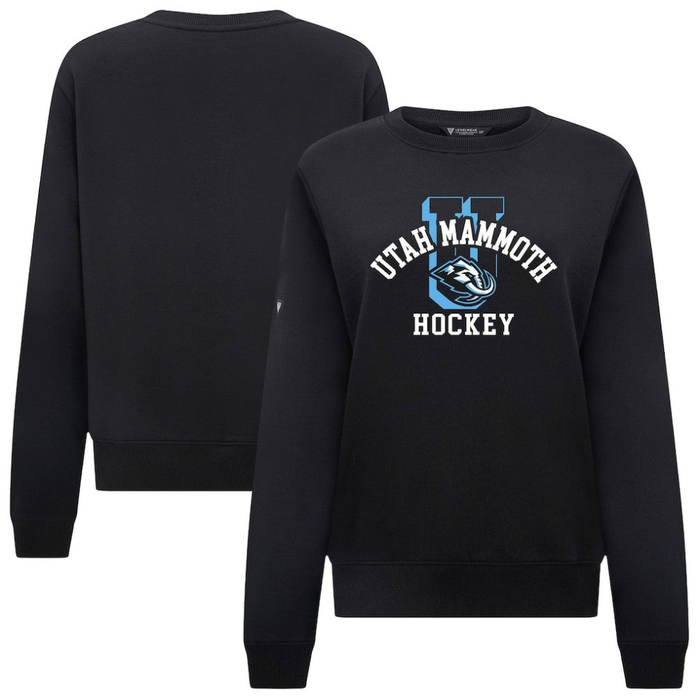 NHL Black Utah Mammoth Levelwear Women's Yvette Limelight Big Letter Sweatshirt