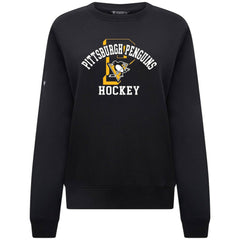 NHL Black Pittsburgh Penguins Levelwear Women's Yvette Limelight Big Letter Sweatshirt