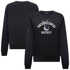 NHL Black Vancouver Canucks Levelwear Women's Yvette Limelight Big Letter Sweatshirt