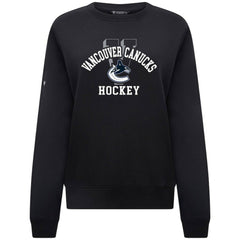 NHL Black Vancouver Canucks Levelwear Women's Yvette Limelight Big Letter Sweatshirt
