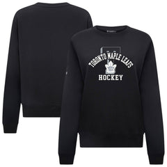 NHL Black Toronto Maple Leafs Levelwear Women's Yvette Limelight Big Letter Sweatshirt