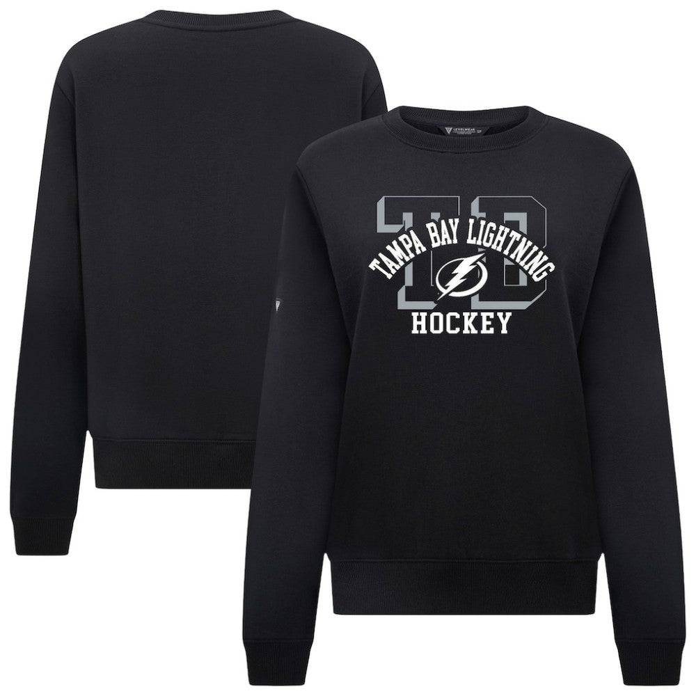 NHL Black Tampa Bay Lightning Levelwear Women's Yvette Limelight Big Letter Sweatshirt