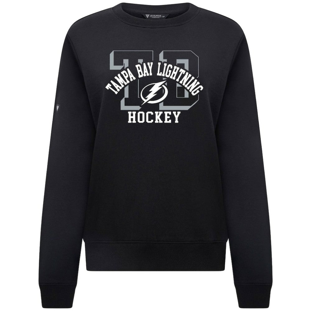 NHL Black Tampa Bay Lightning Levelwear Women's Yvette Limelight Big Letter Sweatshirt