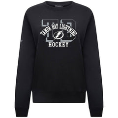 NHL Black Tampa Bay Lightning Levelwear Women's Yvette Limelight Big Letter Sweatshirt