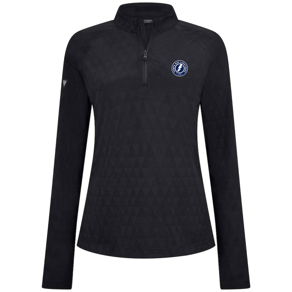 NHL Black Tampa Bay Lightning Levelwear Women's Spike Raglan Quarter-Zip Top