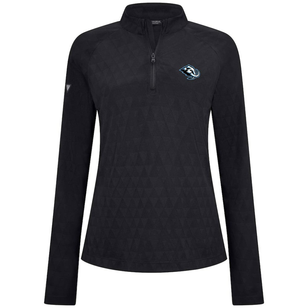 NHL Black Utah Mammoth Levelwear Women's Spike Raglan Quarter-Zip Top