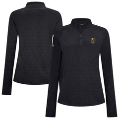 NHL Black Vegas Golden Knights Levelwear Women's Spike Raglan Quarter-Zip Top