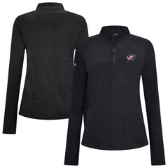NHL Black Columbus Blue Jackets Levelwear Women's Spike Raglan Quarter-Zip Top