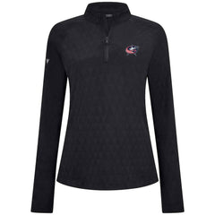 NHL Black Columbus Blue Jackets Levelwear Women's Spike Raglan Quarter-Zip Top