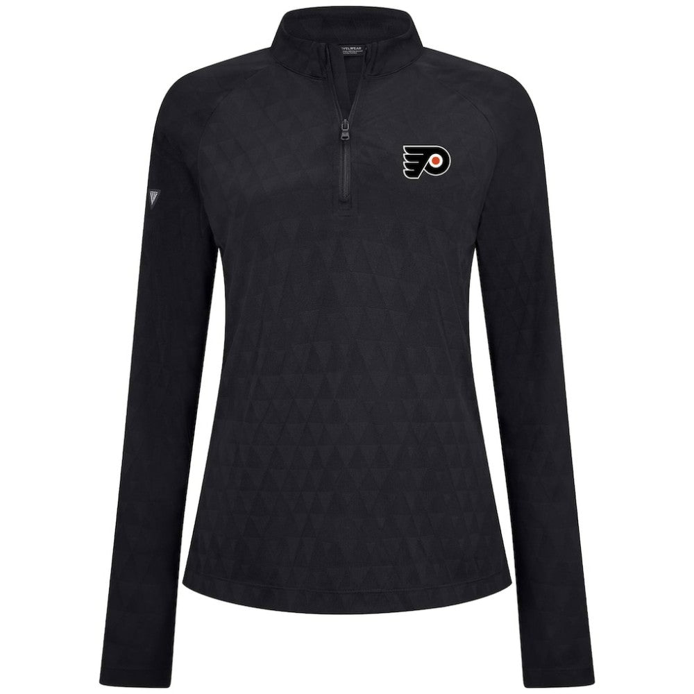 NHL Black Philadelphia Flyers Levelwear Women's Spike Raglan Quarter-Zip Top
