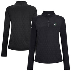 NHL Black Dallas Stars Levelwear Women's Spike Raglan Quarter-Zip Top