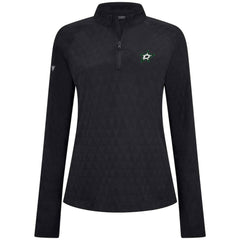 NHL Black Dallas Stars Levelwear Women's Spike Raglan Quarter-Zip Top
