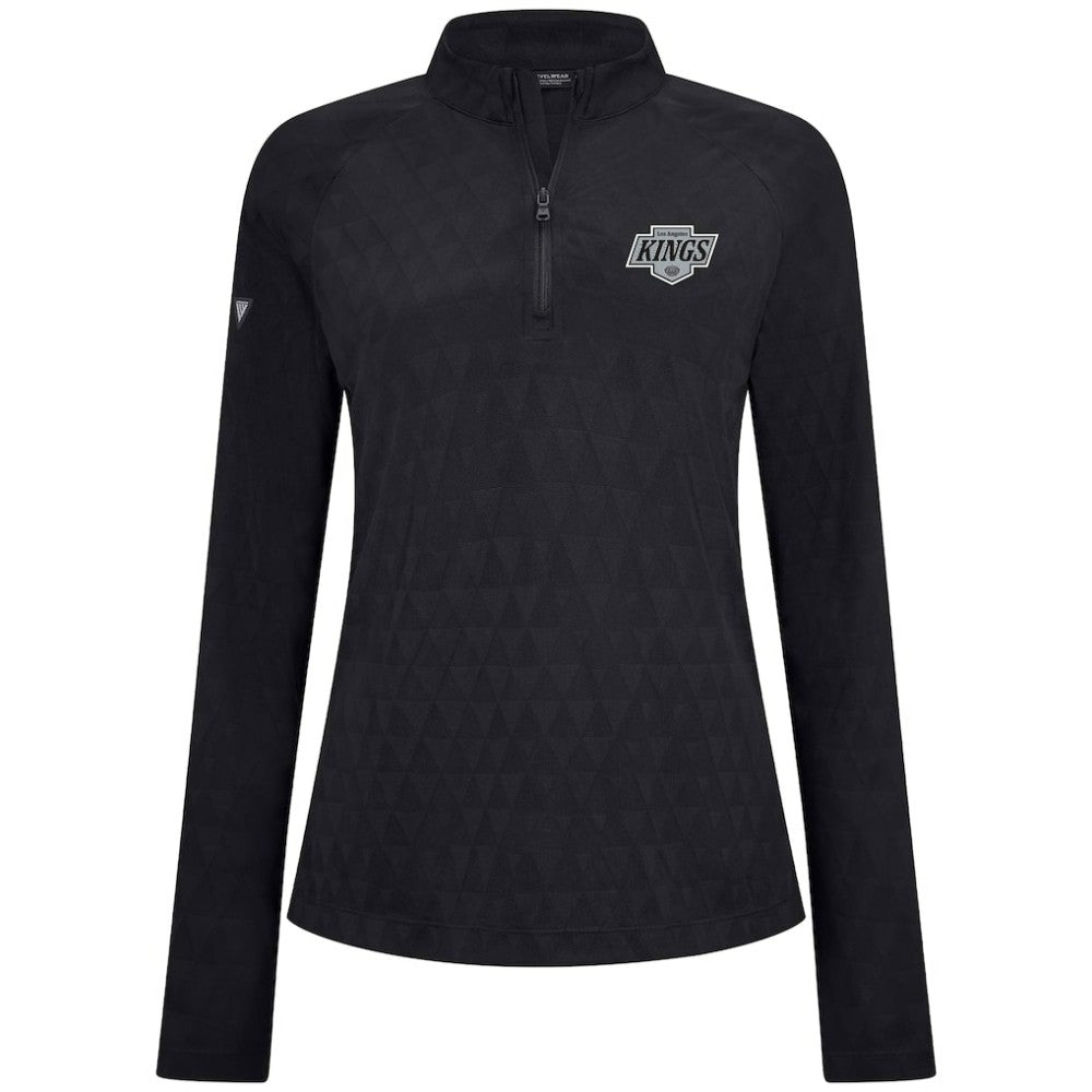 NHL Black Los Angeles Kings Levelwear Women's Spike Raglan Quarter-Zip Top