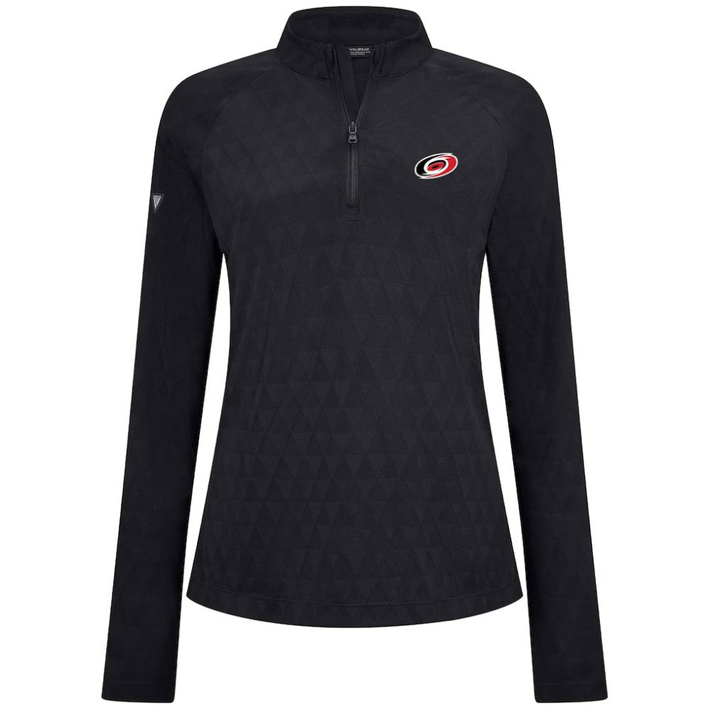 NHL Black Carolina Hurricanes Levelwear Women's Spike Raglan Quarter-Zip Top