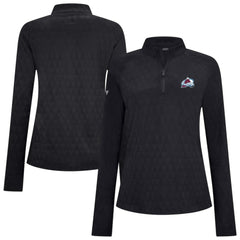NHL Black Colorado Avalanche Levelwear Women's Spike Raglan Quarter-Zip Top