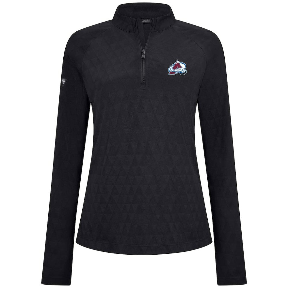 NHL Black Colorado Avalanche Levelwear Women's Spike Raglan Quarter-Zip Top