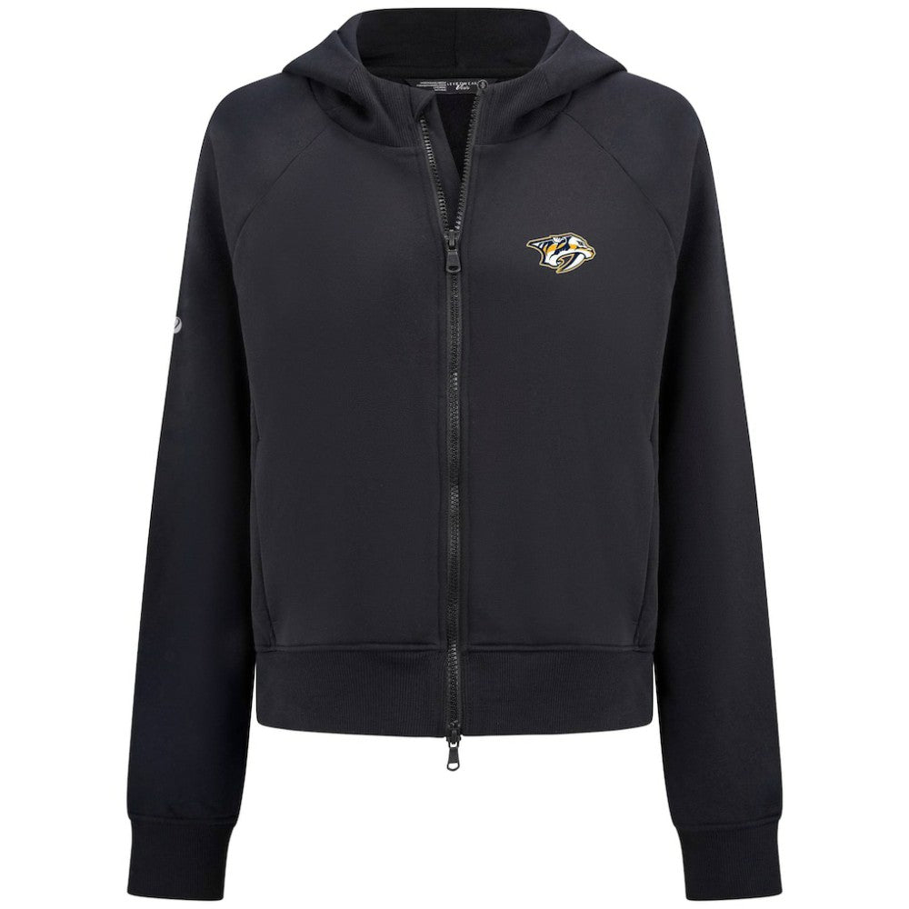 NHL Black Nashville Predators Levelwear Women's Judd Raglan Full-Zip Hoodie