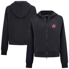NHL Black New Jersey Devils Levelwear Women's Judd Raglan Full-Zip Hoodie