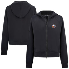 NHL Black New York Islanders Levelwear Women's Judd Raglan Full-Zip Hoodie