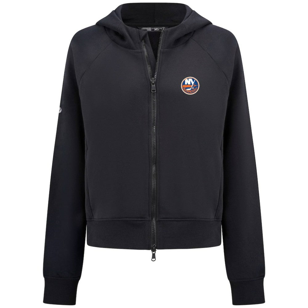 NHL Black New York Islanders Levelwear Women's Judd Raglan Full-Zip Hoodie
