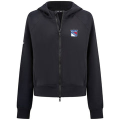NHL Black New York Rangers Levelwear Women's Judd Raglan Full-Zip Hoodie