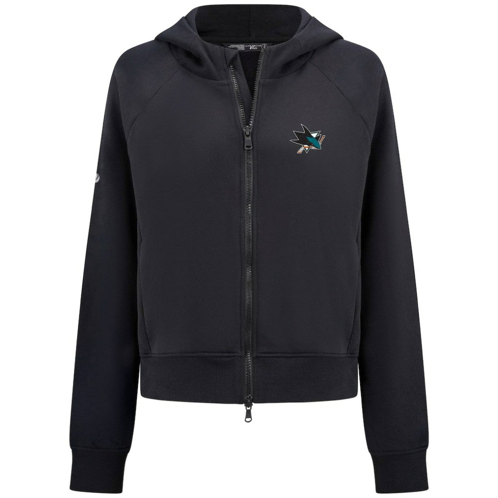 NHL Black San Jose Sharks Levelwear Women's Judd Raglan Full-Zip Hoodie