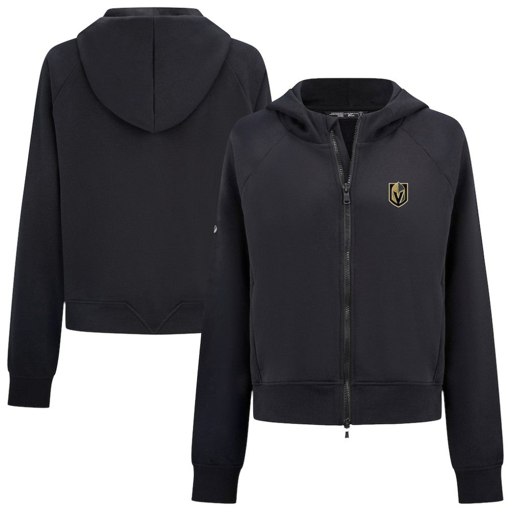 NHL Black Vegas Golden Knights Levelwear Women's Judd Raglan Full-Zip Hoodie