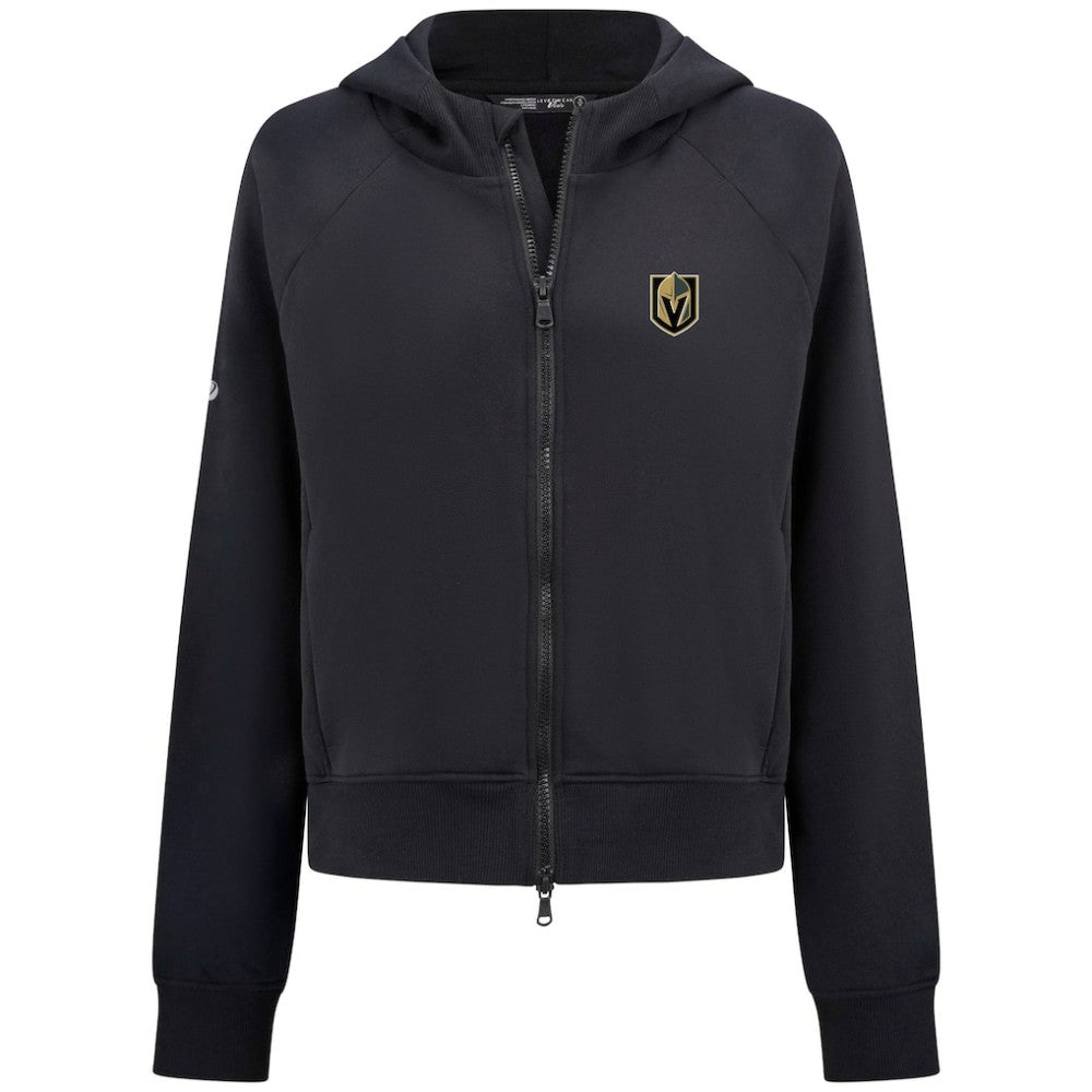 NHL Black Vegas Golden Knights Levelwear Women's Judd Raglan Full-Zip Hoodie