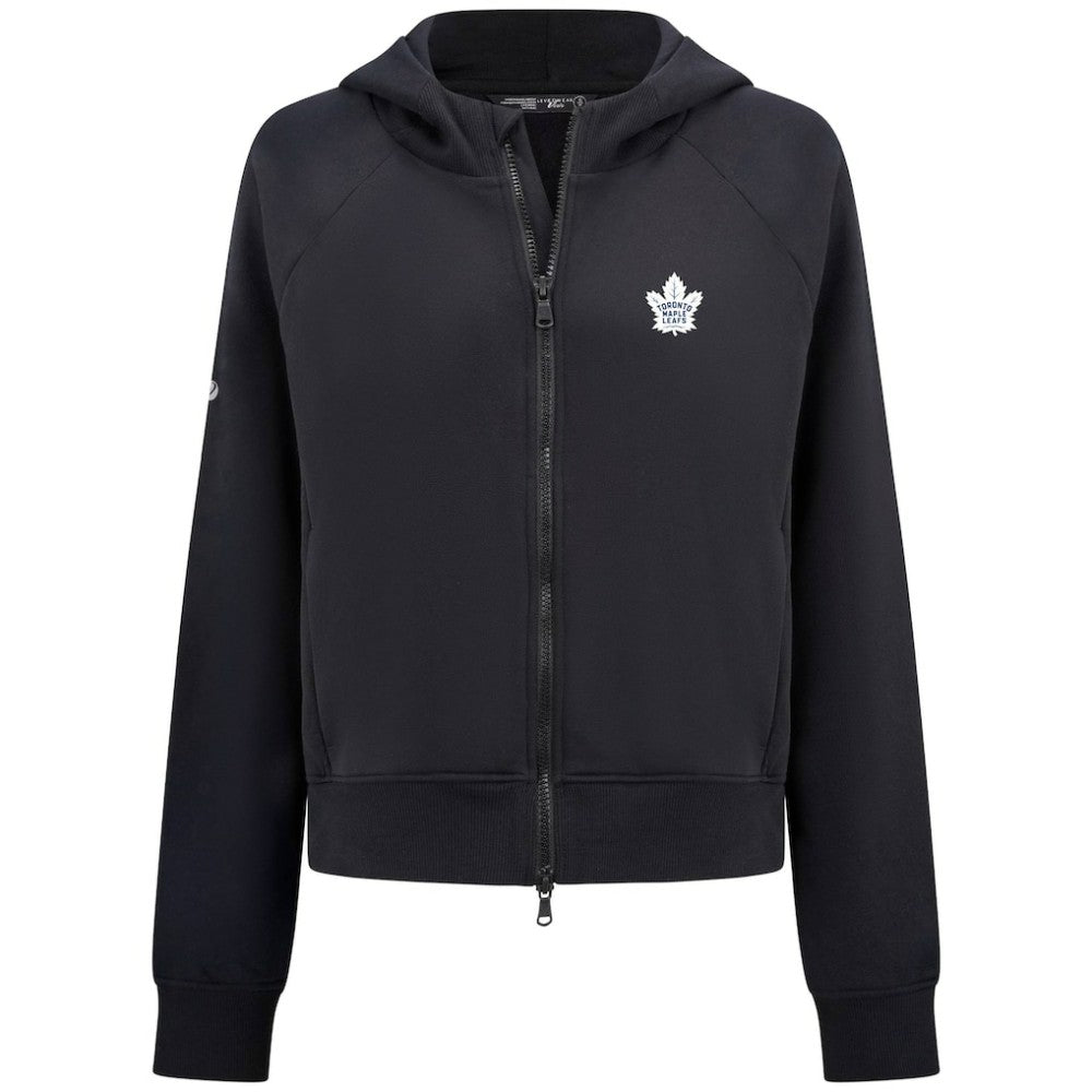 NHL Black Toronto Maple Leafs Levelwear Women's Judd Raglan Full-Zip Hoodie