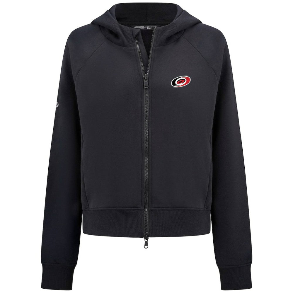 NHL Black Carolina Hurricanes Levelwear Women's Judd Raglan Full-Zip Hoodie