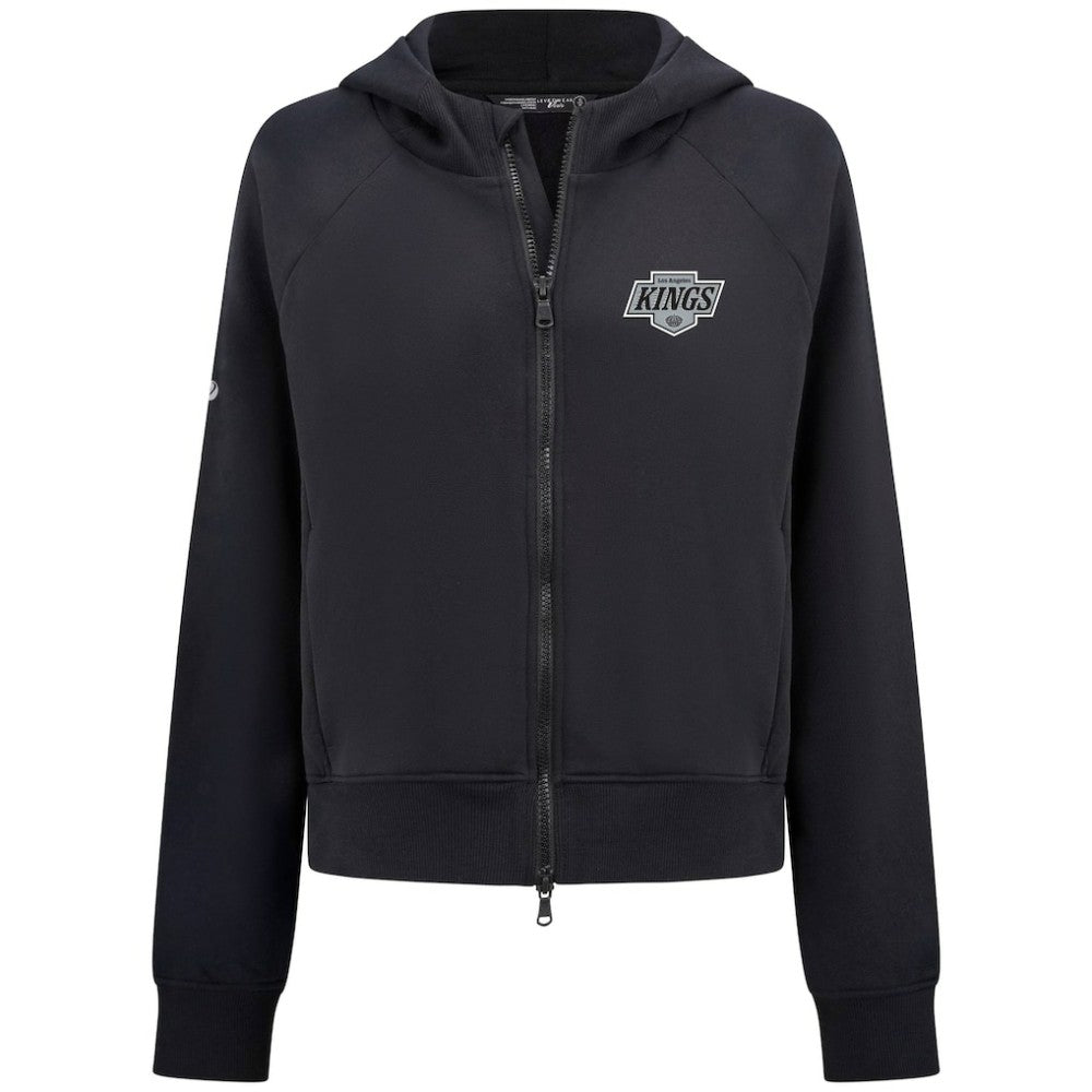 NHL Black Los Angeles Kings Levelwear Women's Judd Raglan Full-Zip Hoodie