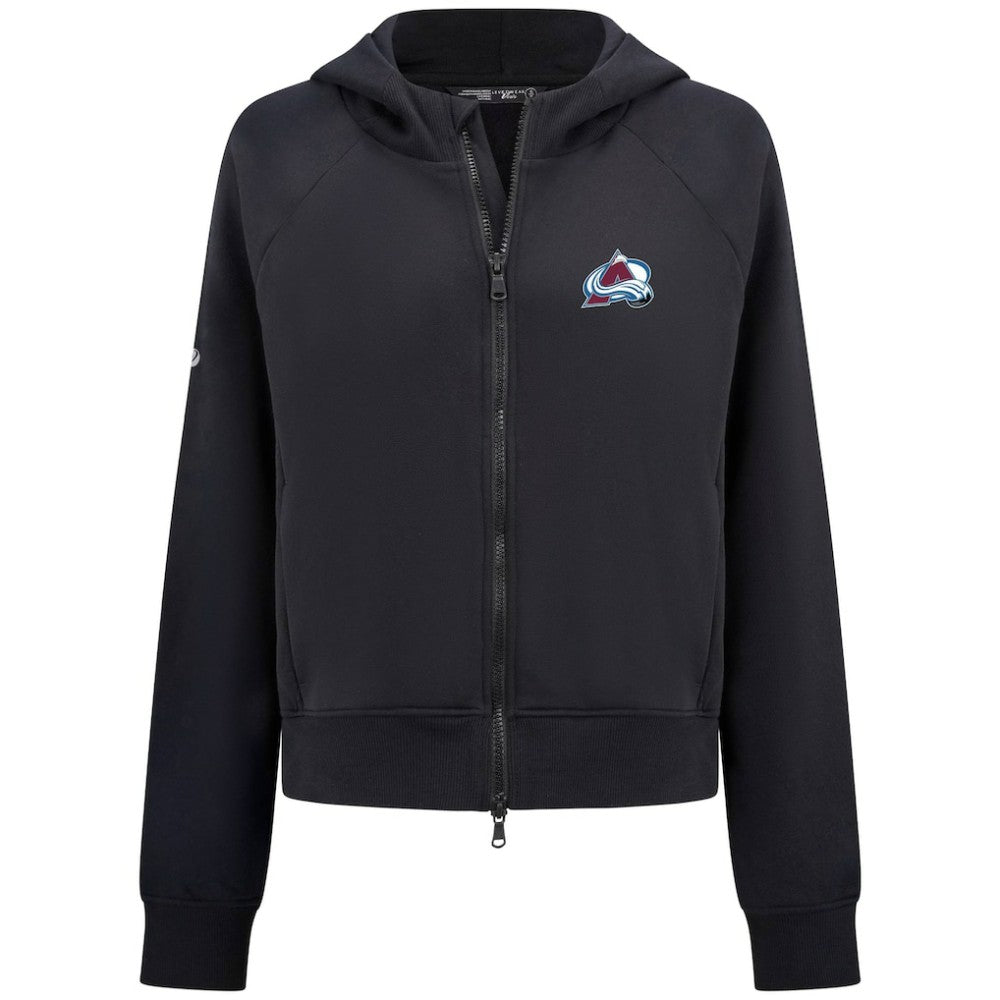 NHL Black Colorado Avalanche Levelwear Women's Judd Raglan Full-Zip Hoodie
