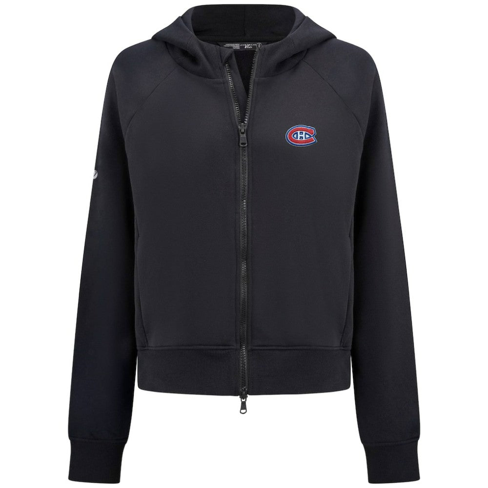 NHL Black Montreal Canadiens Levelwear Women's Judd Raglan Full-Zip Hoodie