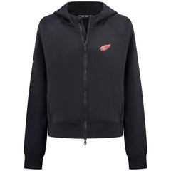 NHL Black Detroit Red Wings Levelwear Women's Judd Raglan Full-Zip Hoodie