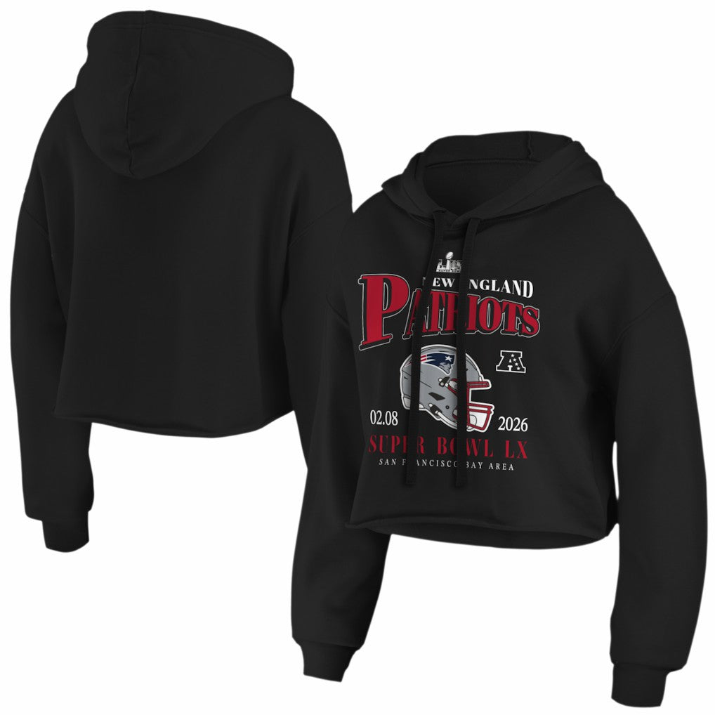 WEAR by Erin Andrews Women's Super Bowl LX Cropped Hoodie - New England Patriots