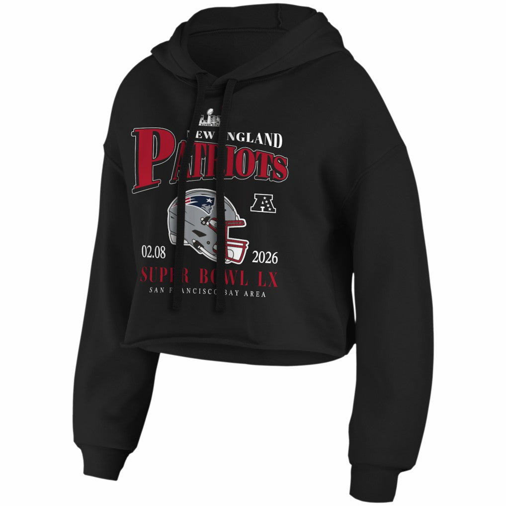 WEAR by Erin Andrews Women's Super Bowl LX Cropped Hoodie - New England Patriots