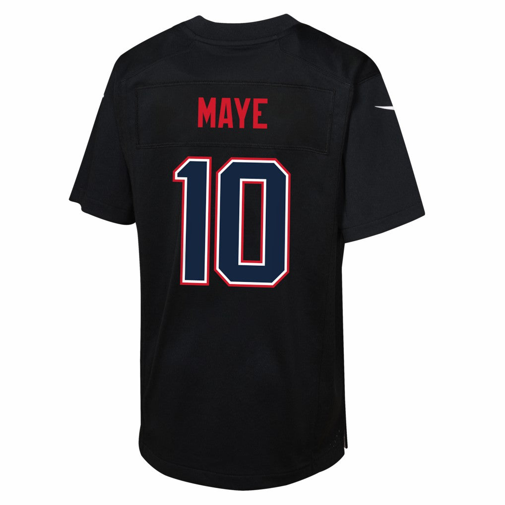 Drake Maye  Youth Super Bowl LX Patch Carbon Fashion Game Jersey - New England Patriots