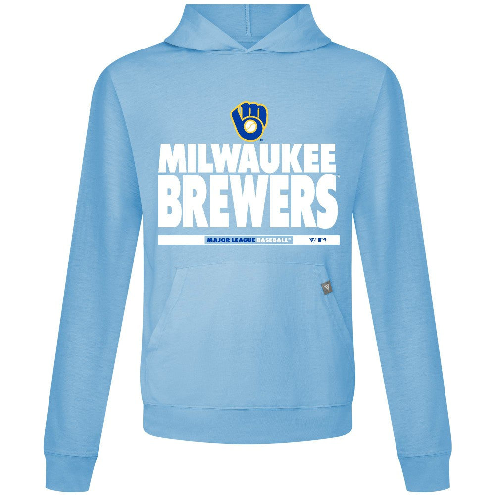 MLB Milwaukee Brewers Levelwear Relay Center Stage Long Sleeve Hooded T-Shirt