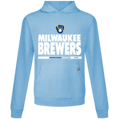 MLB Milwaukee Brewers Levelwear Relay Center Stage Long Sleeve Hooded T-Shirt