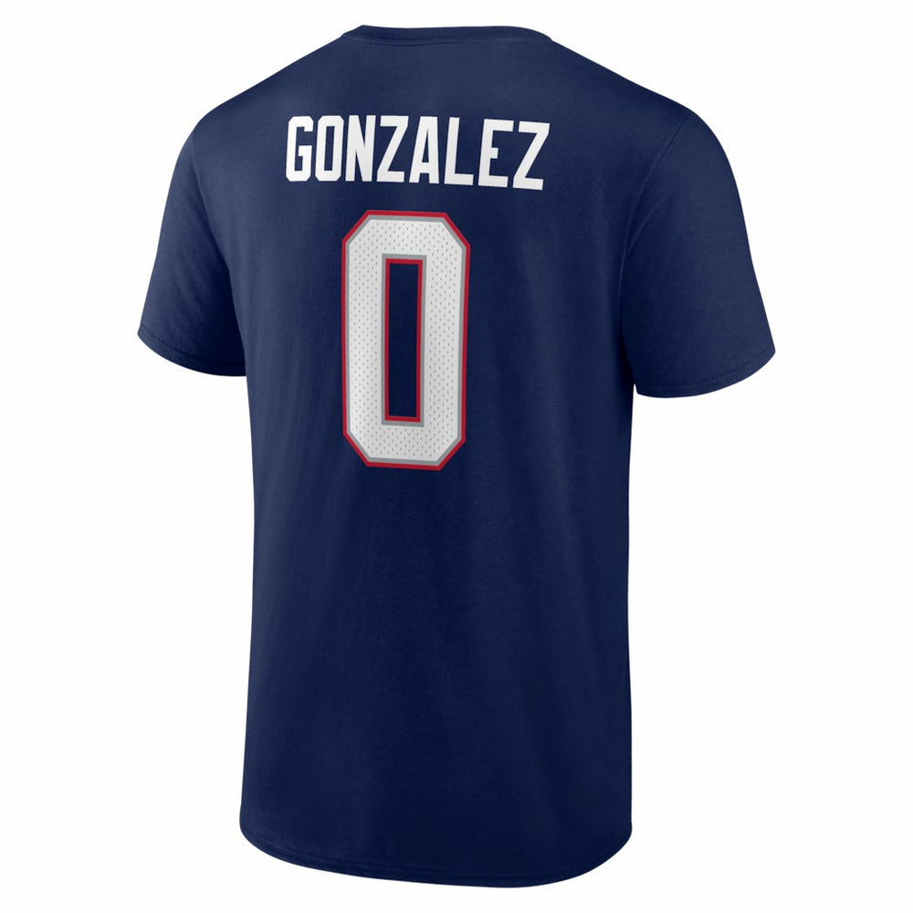 Christian Gonzalez  Icon Name & Number T-Shirt - New England Patriots