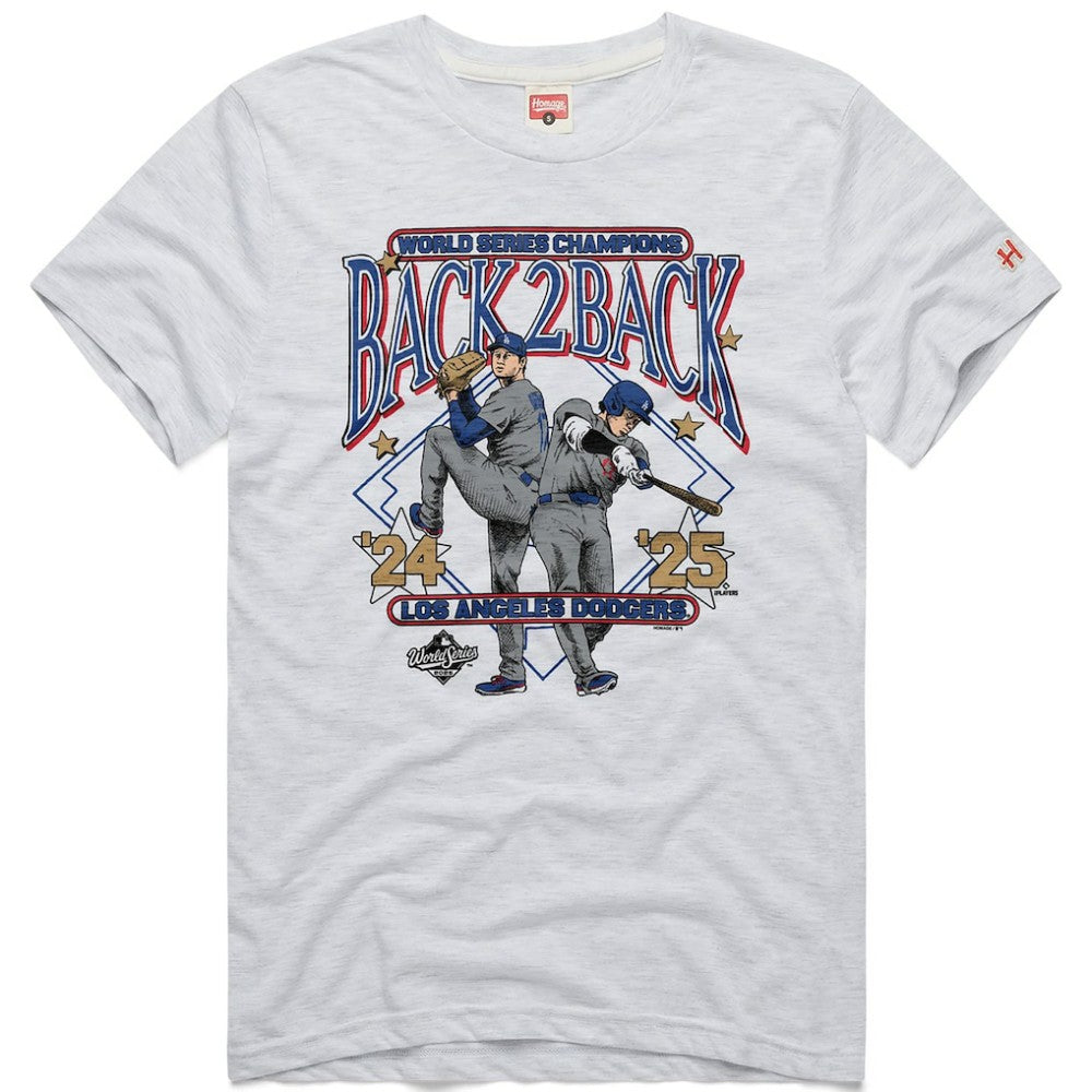 MLB Shohei Ohtani Los Angeles Dodgers Homage Unisex 2026 Gold Collection Back-to-Back World Series Champions Tri-Blend T-Shirt