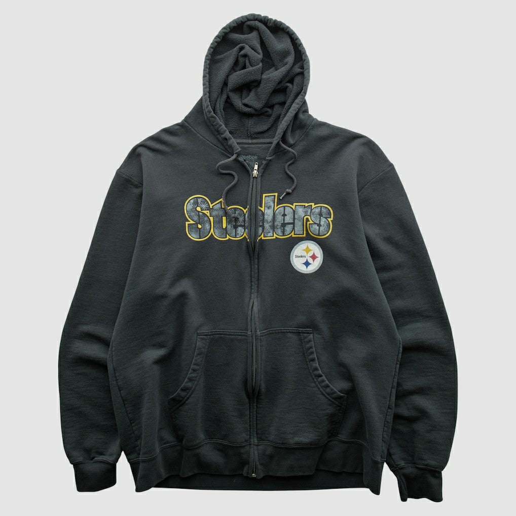 Reebok 2000s Hooded Full Zip Sweatshirt - Pittsburgh Steelers