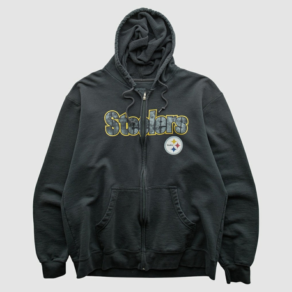 Reebok 2000s Hooded Full Zip Sweatshirt - Pittsburgh Steelers