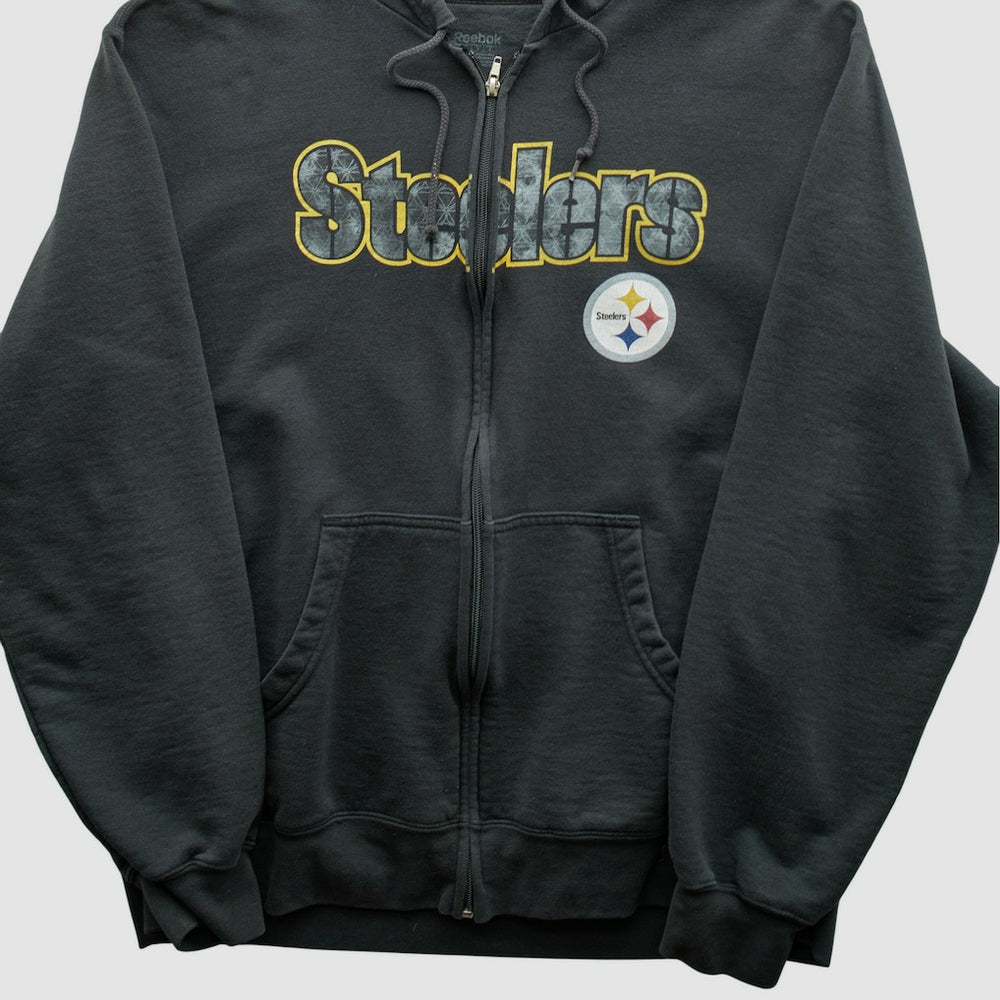 Reebok 2000s Hooded Full Zip Sweatshirt - Pittsburgh Steelers